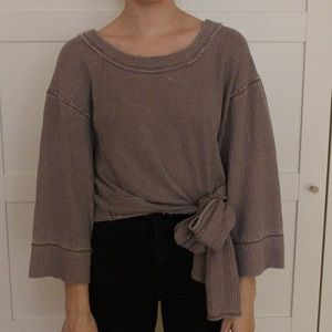 Free people front tie sweater